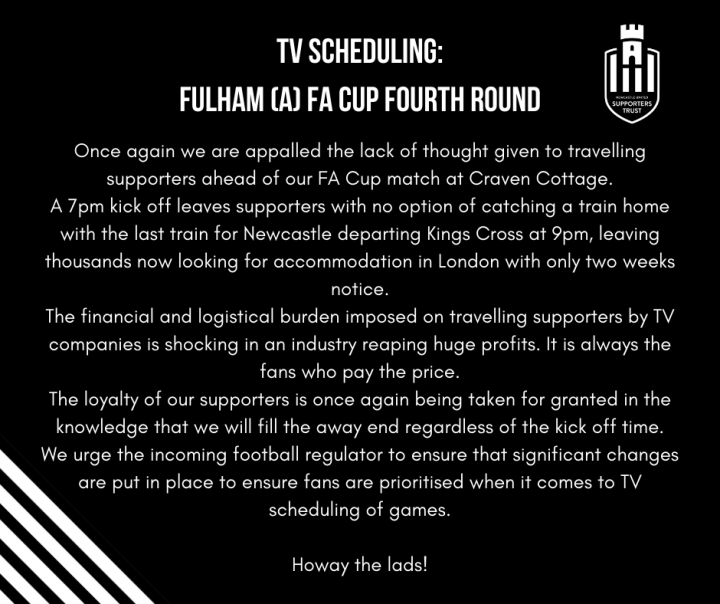 fulham a tv scheduling