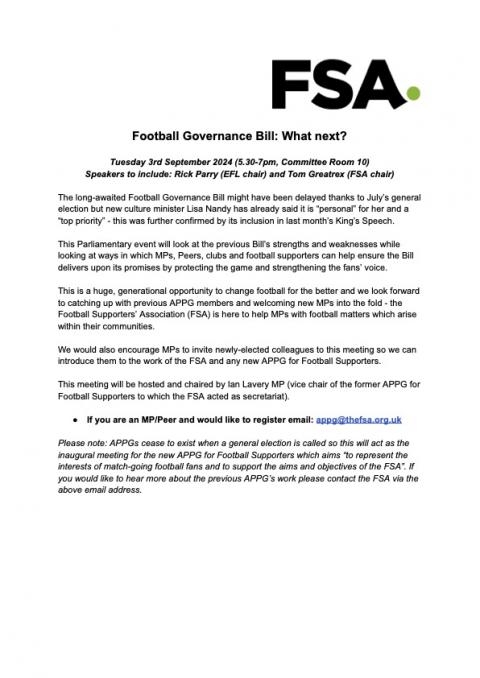 football governance bill what next 03 09 24